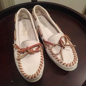 ☀️Dexter Leather White Boat Shoes Moccasins Size 7
